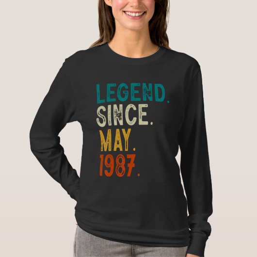 36 jaar oude legende sinds mei 1987 36e verjaardag t-shirt (Voorkant)