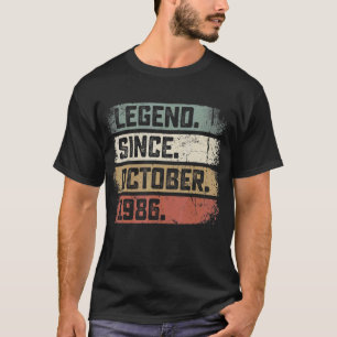 36 jaar oude leggende sinds oktober 1986 36e geboo t-shirt