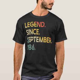 36 jaar oude leggende sinds september 1986 36e geb t-shirt