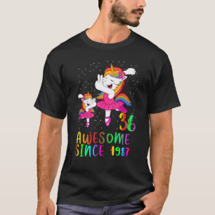 36 jaar oude vogeldag Unicorn Ballet Geweldige sin T-shirt