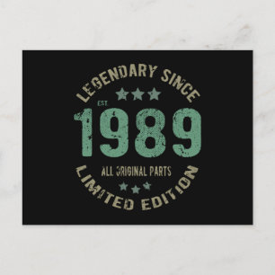 36 Jaar Verjaardag 1989 Legende 36e Verjaardag Cad Briefkaart