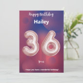 36-jarige Happy Birthday-kaart (Staand voorkant)