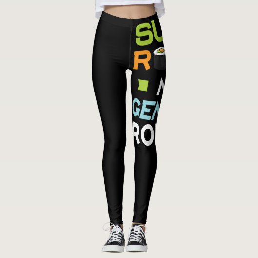 36.Sushi rolt niet naar sekse Leggings (Voorkant)
