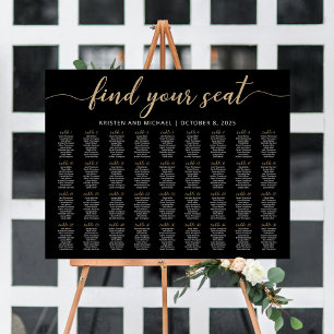 36 Tafels Vind uw Seat Black Zitkaarten Plan Poster