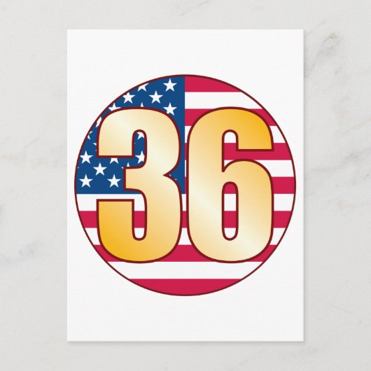36 USA Gold Briefkaart (Voorkant)