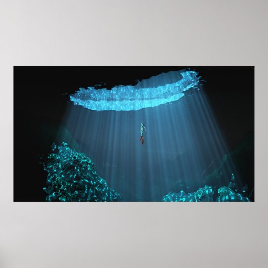 36 x20-inch papieren poster met "Mayan Cenote" afb (Voorkant)