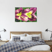 36"x24" Daglelies Canvas Afdruk (Insitu (Slaapkamer))