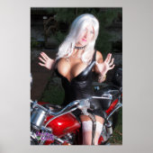 36 x24-inch Chrissy Kittens Red Motorcyle Poster (Voorkant)