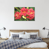 36"x24" Rode daglelies Canvas Afdruk (Insitu (Slaapkamer))