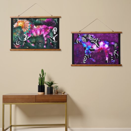 36 "x26" Set van twee wandtapijten Abstract Paarde Hangend Wandkleed (Asymmetrisch)