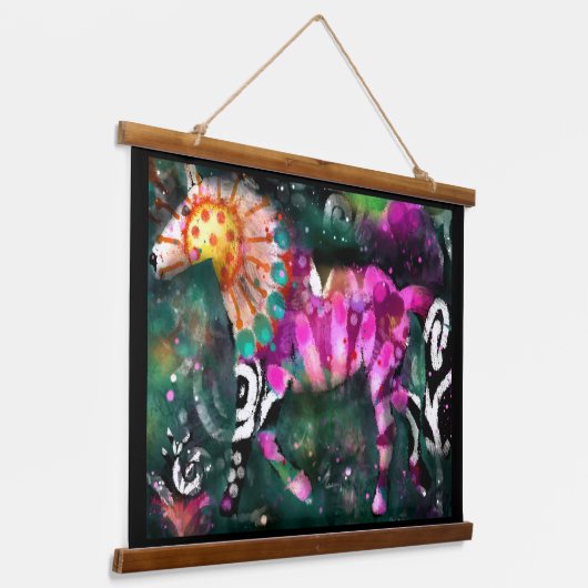 36 "x26" Set van twee wandtapijten Abstract Paarde Hangend Wandkleed (Gebogen)