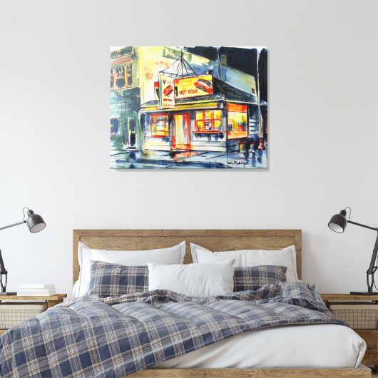 36 "x28" op Canvas Rode Hete Ranch Waterverf Print (Insitu (Slaapkamer))