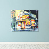 36 "x28" op Canvas Rode Hete Ranch Waterverf Print (Insitu (Houten vloer))