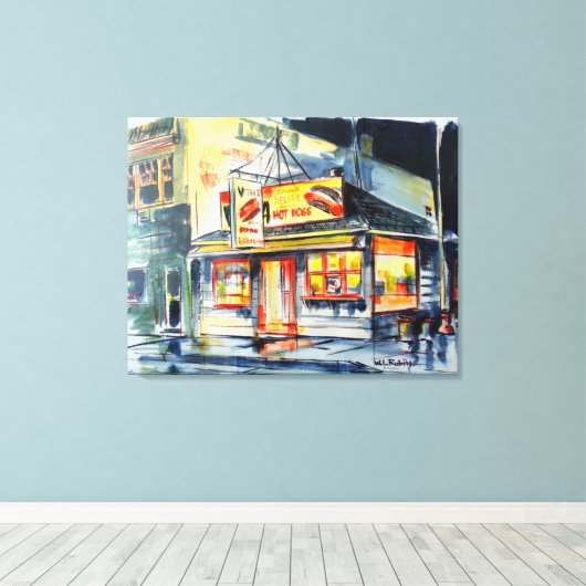 36 "x28" op Canvas Rode Hete Ranch Waterverf Print (Insitu (Houten vloer))