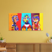 36 "X 18" GESTREKTE CANVAS ABSTRACTE DAMES PRINT (Insitu (Woonkamer))