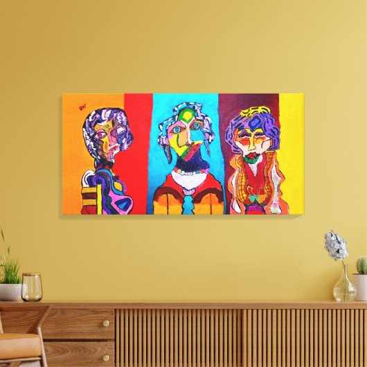 36 "X 18" GESTREKTE CANVAS ABSTRACTE DAMES PRINT (Insitu (Woonkamer))