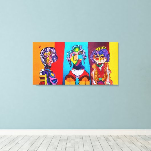 36 "X 18" GESTREKTE CANVAS ABSTRACTE DAMES PRINT (Insitu (Houten vloer))