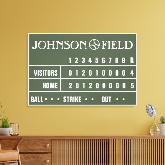 36 x 24-inch Baseball Scoreboard Wrapped Canvas (Insitu (Woonkamer))