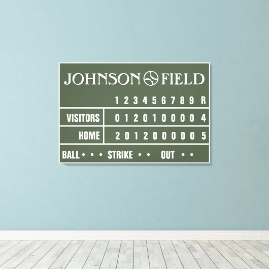 36 x 24-inch Baseball Scoreboard Wrapped Canvas (Insitu (Houten vloer))