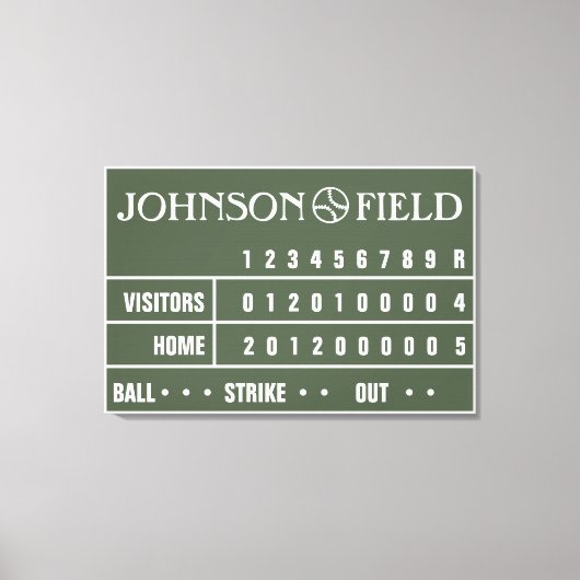 36 x 24-inch Baseball Scoreboard Wrapped Canvas Afdruk (Voorkant)