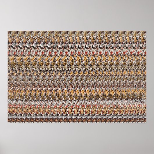 36 x 24-inch "Puppies spelen" 3D Magic Eye® Poster (Voorkant)