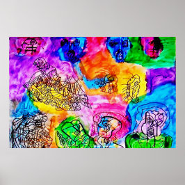 36"x 24"KLEURRIJK ABSTRACT ART-3 MATTE ART POSTER