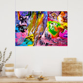 36"x 24"KLEURRIJK KALEIDOSCOPE MATTE ART POSTER (Keuken)