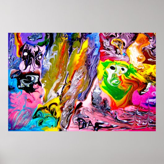 36"x 24"KLEURRIJK KALEIDOSCOPE MATTE ART POSTER (Voorkant)