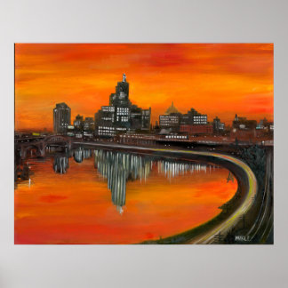 36" x 28" st paul 1965 Olie op gesso print MIKLE