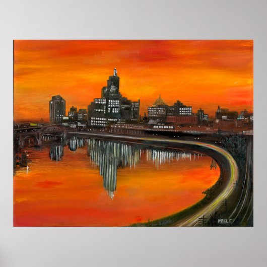 36" x 28" st paul 1965 Olie op gesso print MIKLE (Voorkant)