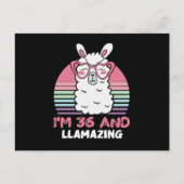 36 Year Old Bday Llamazing 36th Birthday Llama Briefkaart (Voorkant)