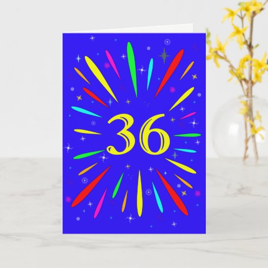 36e 'Birthday Explosion'-Kaart Kaart (Gele Bloem)