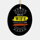 36e bruiloft Jubileum Beste vrouw sinds juli Keramisch Ornament (Rechts)