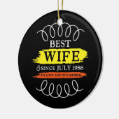 36e bruiloft Jubileum Beste vrouw sinds juli Keramisch Ornament (Links)