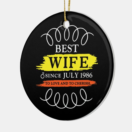 36e bruiloft Jubileum Beste vrouw sinds juli Keramisch Ornament (Links)