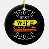 36e bruiloft Jubileum Beste vrouw sinds juli Keramisch Ornament (Achterkant)