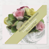 36e bruiloft Jubileum bone china bewerkbaar Sparkling Wijnetiket (Enkel label)