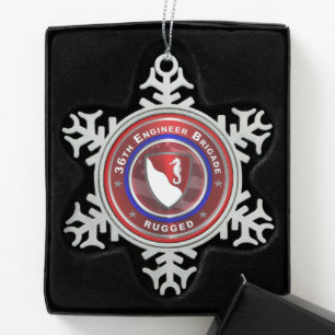 36e ENGELSE BRIGADE Tin Sneeuwvlok Ornament