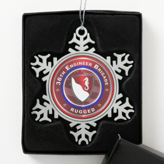 36e ENGELSE BRIGADE Tin Sneeuwvlok Ornament (Kistje)