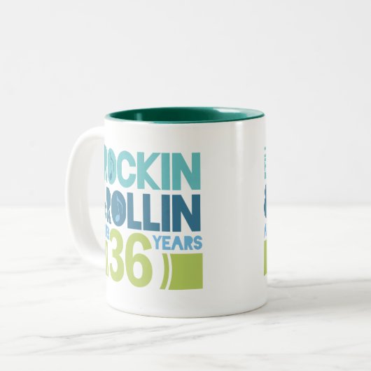 36e Jubileum bruiloft Tweekleurige Koffiemok (Voorkant links)