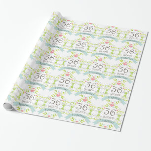 36e Jubileum Love Heart Gift Wrap Cadeaupapier