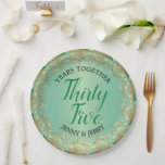 36e Jubileum papier met Jade Bord<br><div class="desc">Vier het gelukkige paar met dit elegante jade 35-jarig jubileum papier bord,  tekst en lettertype zijn gemakkelijk aan te passen wanneer u bestelt</div>
