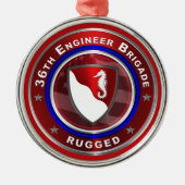 36e Kerstmis MET DE ENGINEER-BRIGADE Metalen Ornament (Voorkant)