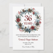 36e trouwjubileum Winter Save The Date (Voorkant)