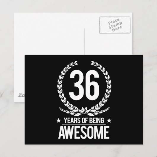 36e verjaardag (36 jaar Geweldige) Briefkaart (Voorkant / Achterkant)