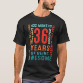 36e verjaardag 36 jaar oud 36 jaar oud awesom t-shirt (Voorkant)