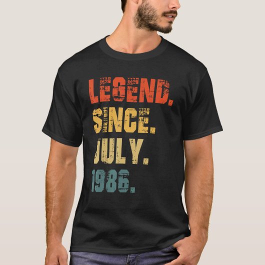 36e verjaardag 36 jaar oude legende sinds juli 198 t-shirt (Voorkant)