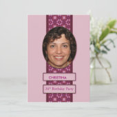 36e verjaardag Afbeelding en naam van de uitnodigi Kaart (Staand voorkant)