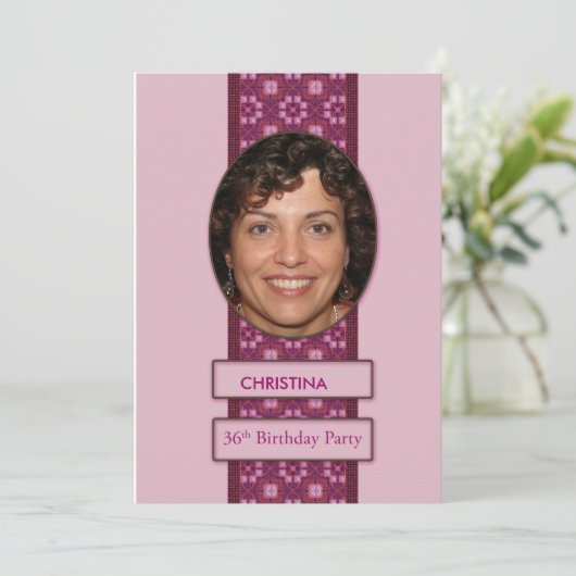 36e verjaardag Afbeelding en naam van de uitnodigi Kaart (Staand voorkant)