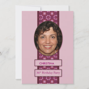36e verjaardag Afbeelding en naam van de uitnodigi Kaart